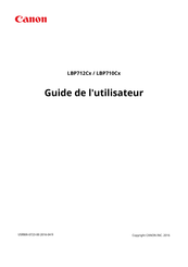 Canon LBP710C Serie Guide De L'utilisateur