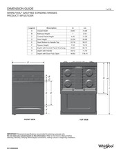 Whirlpool WFGS7530R Guide De Dimensions