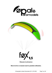 Opale-Paramodels FOX 1.5 Manuel D'utilisation