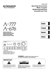 Pioneer A-676 Mode D'emploi