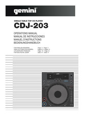 Gemini CDJ-203 Manuel D'instructions