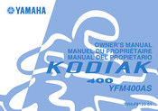 Yamaha Kodiak 400 YFM400AS 2002 Manuel Du Propriétaire