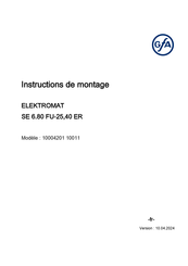 GFA SE 6.80 FU-25,40 ER Instructions De Montage