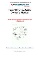 Haier HTQ18JAABB Guide De L'utilisateur