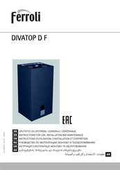 Ferroli DIVATOP D F37 Instructions D'utilisation, D'installation Et D'entretien