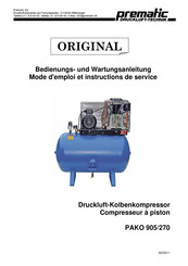 Prematic PAKO 905/270 Mode D'emploi Et Instructions De Service