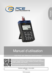 PCE Instruments PCE-PVA 100 Manuel D'utilisation