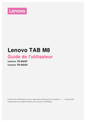 Lenovo TB-8505X Guide De L'utilisateur