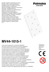 Lemeks Palmako MV44-1015-1 Assemblage, Manuel De Montage Et D'entretien