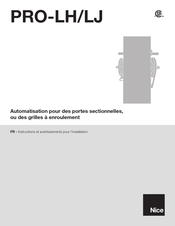 Nice PRO-LH Instructions Et Avertissements Pour L'installation