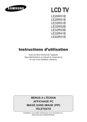 Samsung LE32R53B Instructions D'utilisation