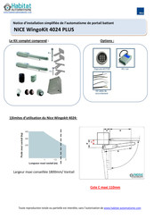 Nice WingoKit 4024 PLUS Notice D'installation Simplifiée