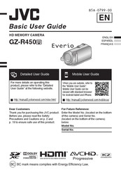 JVC Everio GZ-R450U Guide D'utilisation