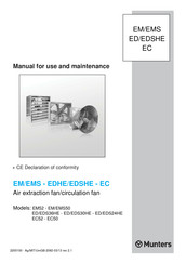 Munters EM50 Manuel D'utilisation Et De Maintenance