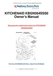 KitchenAid KBGN364SSS0 Instructions D'installation Et Guide D'utilisation Et D'entretien