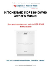 KitchenAid KDFE104DWH0 Mode D'emploi