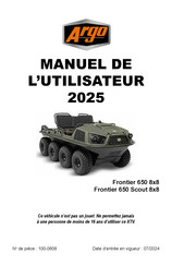 Argo Frontier 650 8x8 2025 Manuel De L'utilisateur