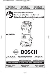 Bosch GKF125CE Consignes De Fonctionnement/Sécurité