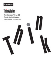 Lenovo ThinkVision T34w-30 Guide De L'utilisateur