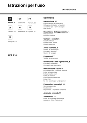 Ariston LFS 216 Mode D'emploi