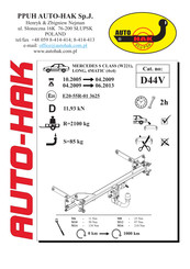 AUTO-HAK D44V Instructions De Montage