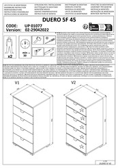 CONFORAMA DUERO 5F 45 UP 01077 Instructions D'assemblage