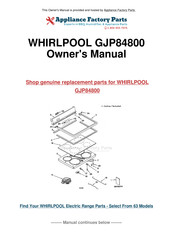 Whirlpool GJP84800 Guide D'utilisation Et D'entretien