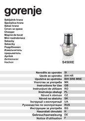 Gorenje S450XE Notice D'utilisation