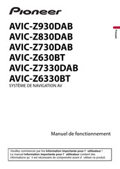 Pioneer AVIC-Z830DAB Manuel De Fonctionnement