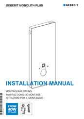 Geberit MONOLITH PLUS Serie Instructions De Montage