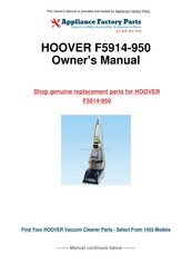 Hoover SteamVac F5914-950 Manuel De L'utilisateur