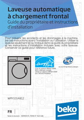 Beko WMY10148C2 Guide Du Propriétaire Et Instructions D'installation