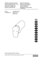 Franke AQUAFIT AQFT0021 Notice De Montage Et De Mise En Service