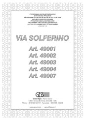 Gessi VIA SOLFERINO 49002 Instructions De Montage