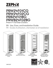 Zephyr Presrv PRB24F01BG Guide D'utilisation, D'entretien Et D'installation