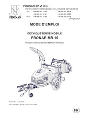 PRONAR MR-15 Mode D'emploi