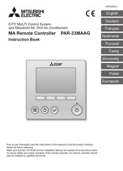 Mitsubishi Electric PAR-33MAAG Manuel D'instructions