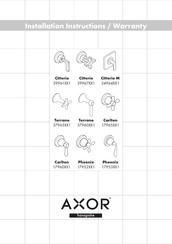 Hansgrohe AXOR Carlton 179601 Série Instructions D'installation