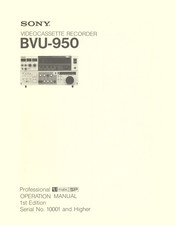 Sony BVU-950 Manuel D'opération