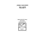 Sony TC-377 Mode D'emploi