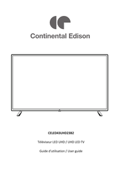 CONTINENTAL EDISON CELED43UHD23B2 Guide D'utilisation