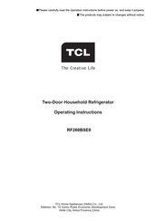 Tcl RF260BSE0 Manuel D'instructions