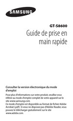 Samsung GT-S8600 Guide De Prise En Main Rapide