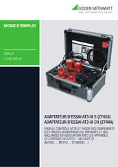 Gossen MetraWatt Z744A Mode D'emploi