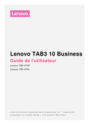 Lenovo TAB3 10 Business Guide De L'utilisateur