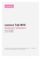 Lenovo TB-X605F Guide De L'utilisateur