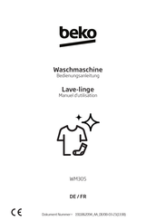 Beko WM305 Manuel D'utilisation