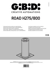 GiBiDi ROAD H275/800 Instructions D'installation Et D'entretien