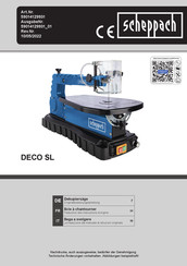 Scheppach DECO SL Traduction Des Instructions D'origine