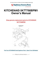 KitchenAid ARTISAN 5KTT780BPM1 Guide